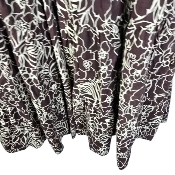 Liz Claiborne Floral Brown and Cream Midi Dress - Picture 3 of 9